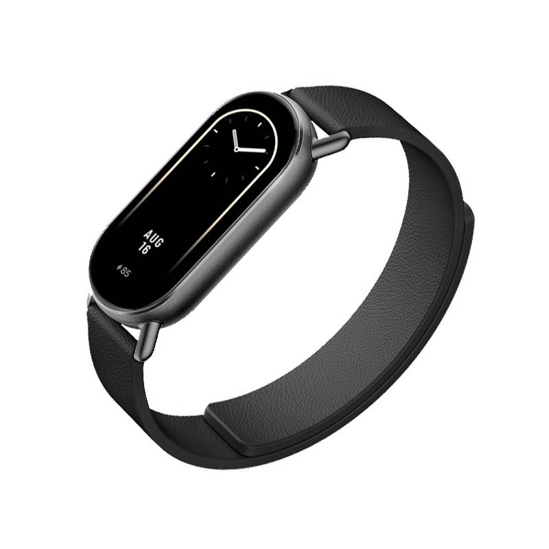 Lederarmband für Xiaomi Band 8/9 - Magnetisch Black