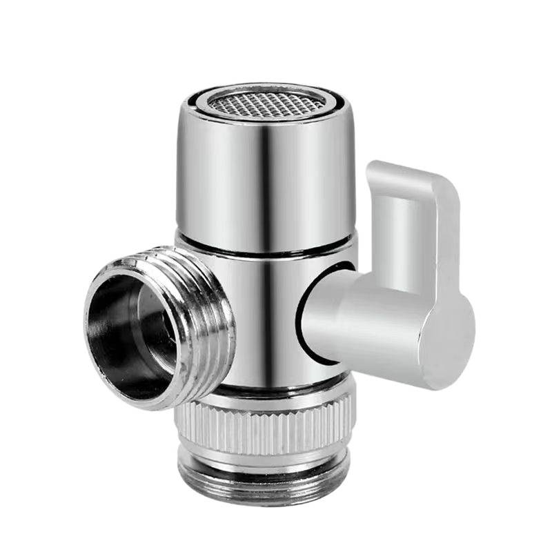 Wasserhahn-Umlenkventil M22 auf F1/2+F3/4+M24+M26+M28 Adapter - Silber