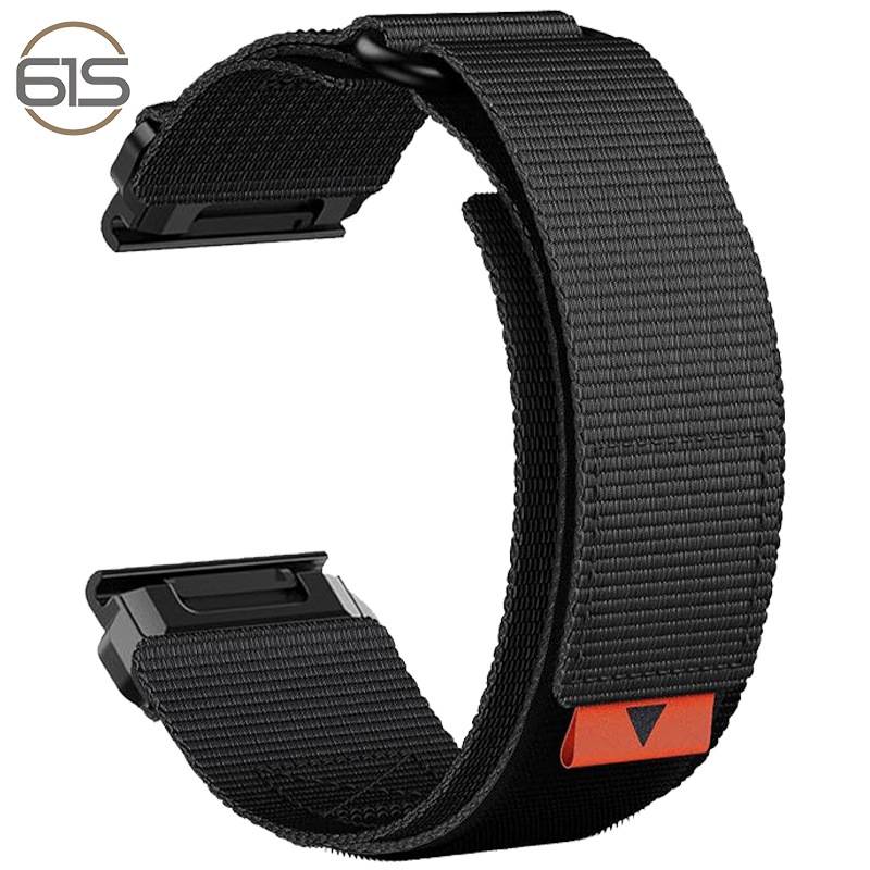 22mm Nylon-Uhrenarmband für Garmin Fenix 8/7X Pro/5X 6X Black