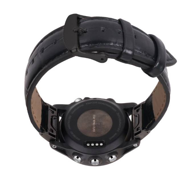 Echtes Lederarmband für Garmin Fenix 7X 7S Black 20 mm