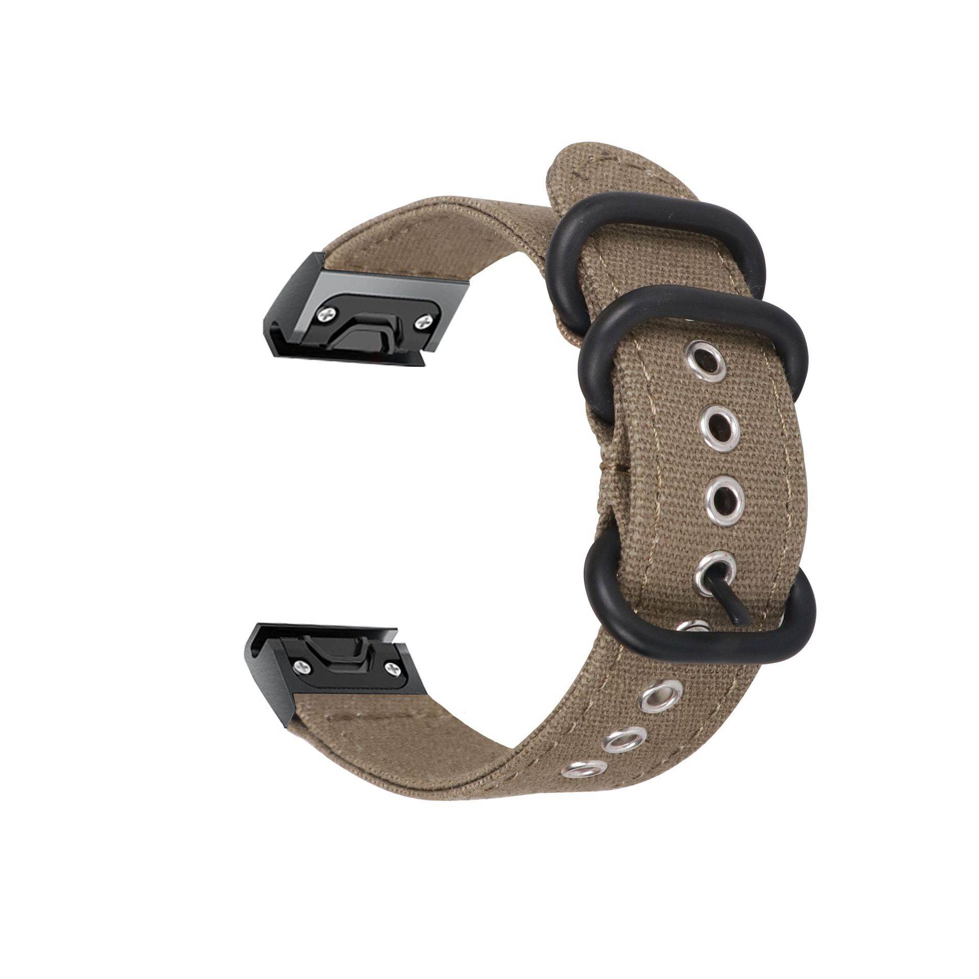 Canvas Schnellverschluss-Uhrenarmband für Garmin Fenix 7, 6, 5 Serie Green