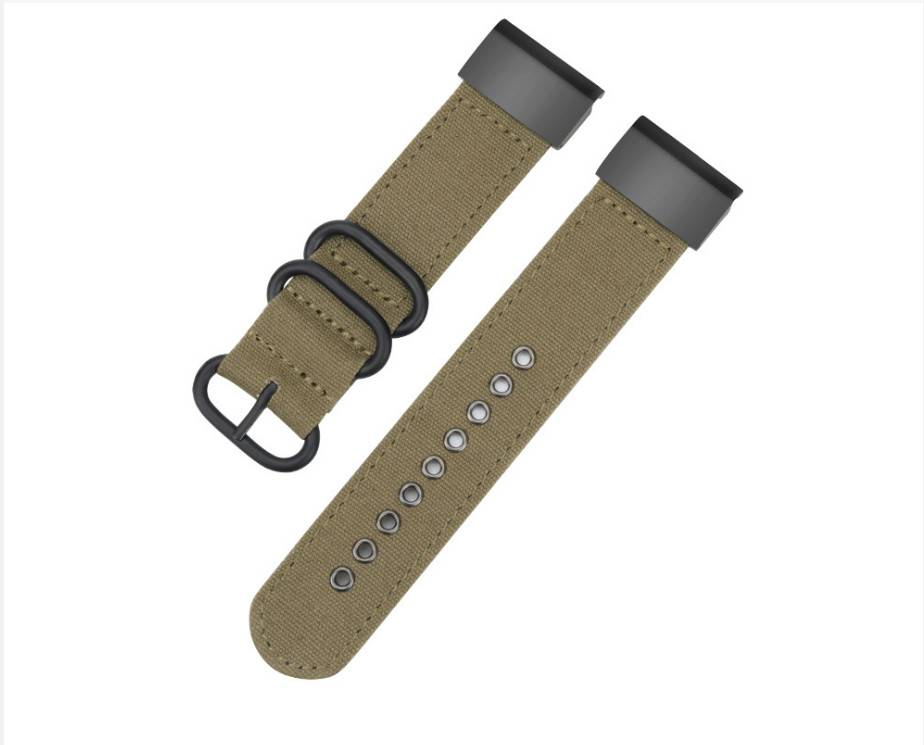 Canvas Schnellverschluss-Uhrenarmband für Garmin Fenix 7, 6, 5 Serie Green