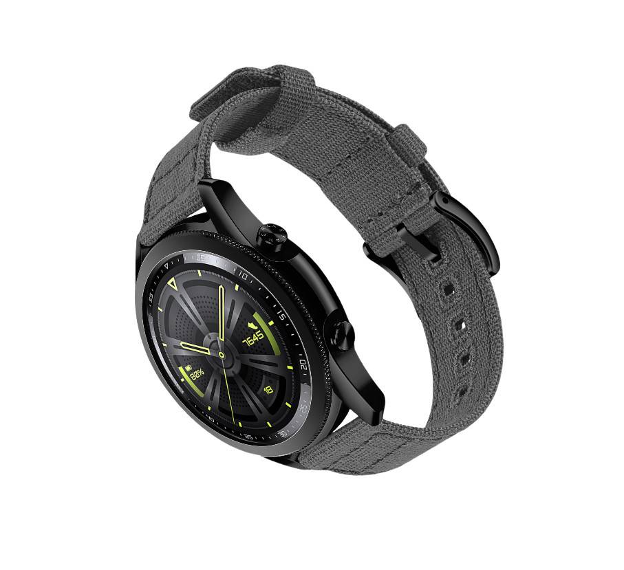 Gewebtes Canvas-Schnellverschluss-Uhrenarmband für Huawei GT4 DarkGrey 20 mm