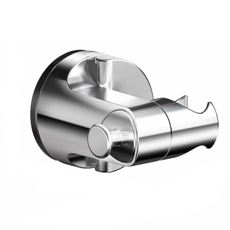Adjustable Suction Cup Shower Head Holder - Silver Finish