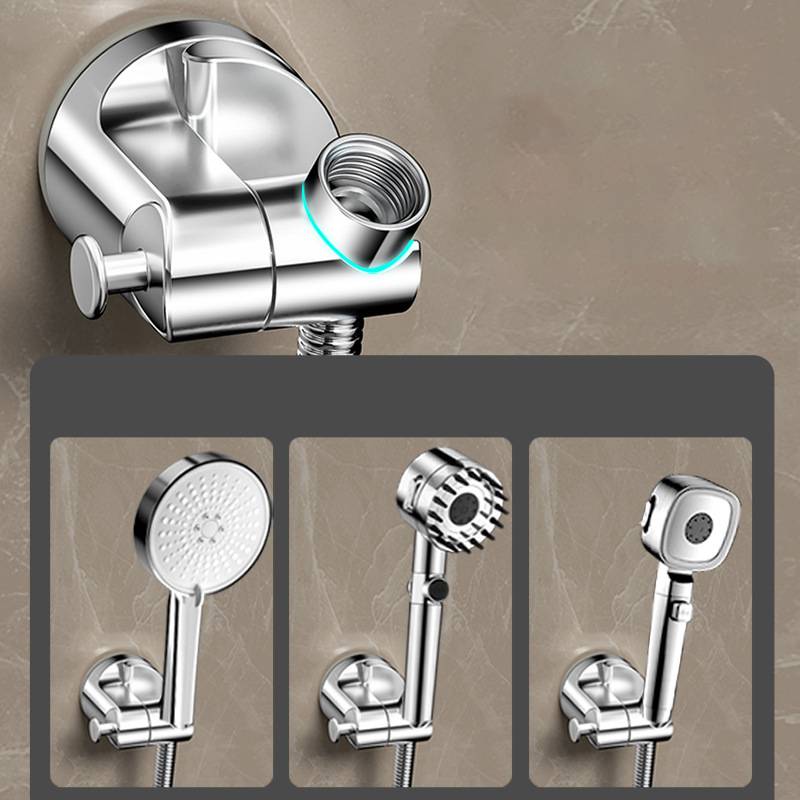 Adjustable Suction Cup Shower Head Holder - Silver Finish