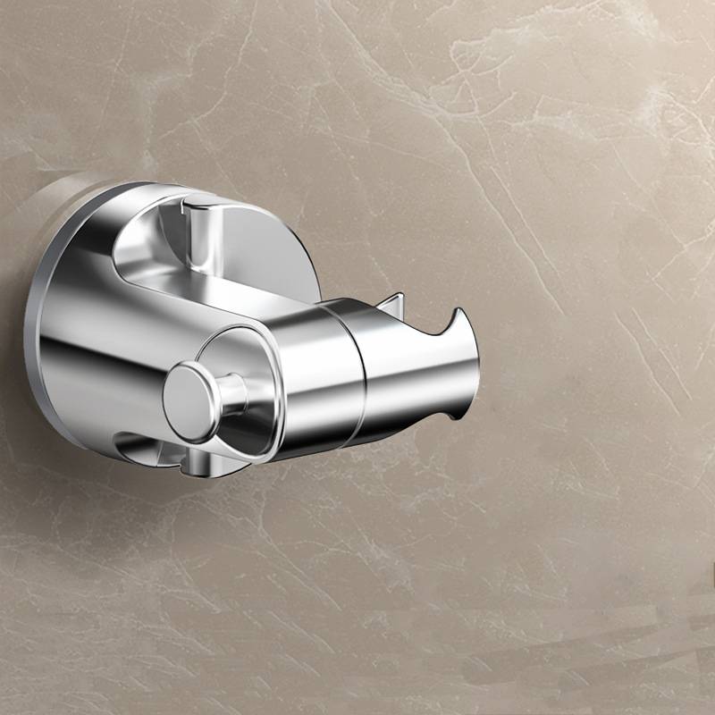 Adjustable Suction Cup Shower Head Holder - Silver Finish