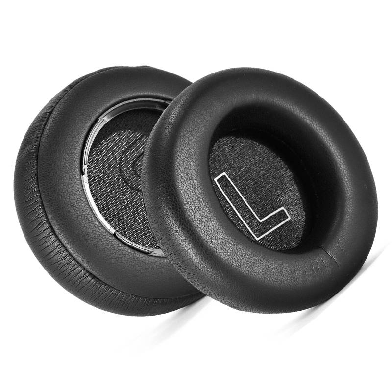 Schwarze Proteinleder-Ohrpolster für B&O Beoplay H9 3. Gen