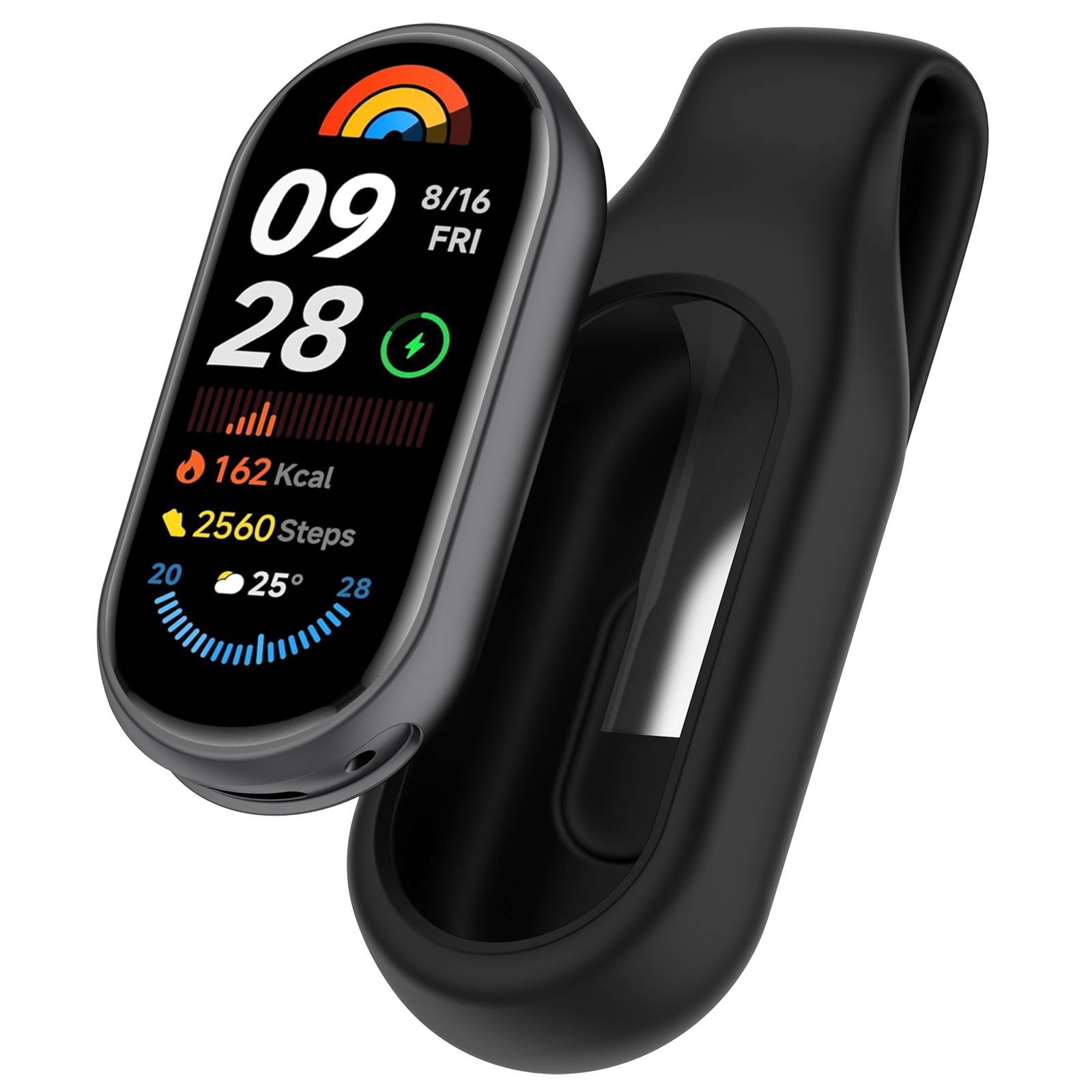 Sicherer Clip-Halter für Xiaomi Mi Band 10, 9 und 8 Black
