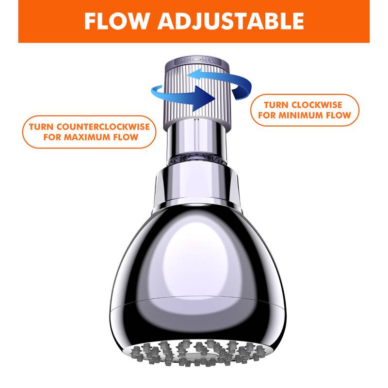 Wasserflussregler für Duschkopf, Duschabsperrventil mit Daumenbedienung