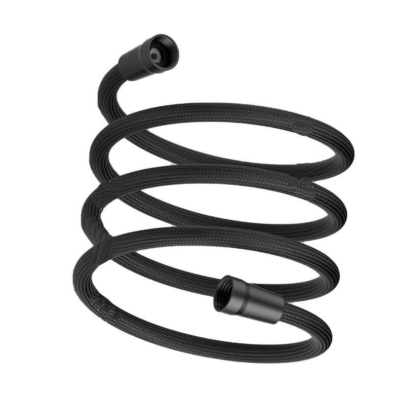 2 Meter Schwarzer Nylon Anti-Explosions-Duschschlauch mit PP-Kappe