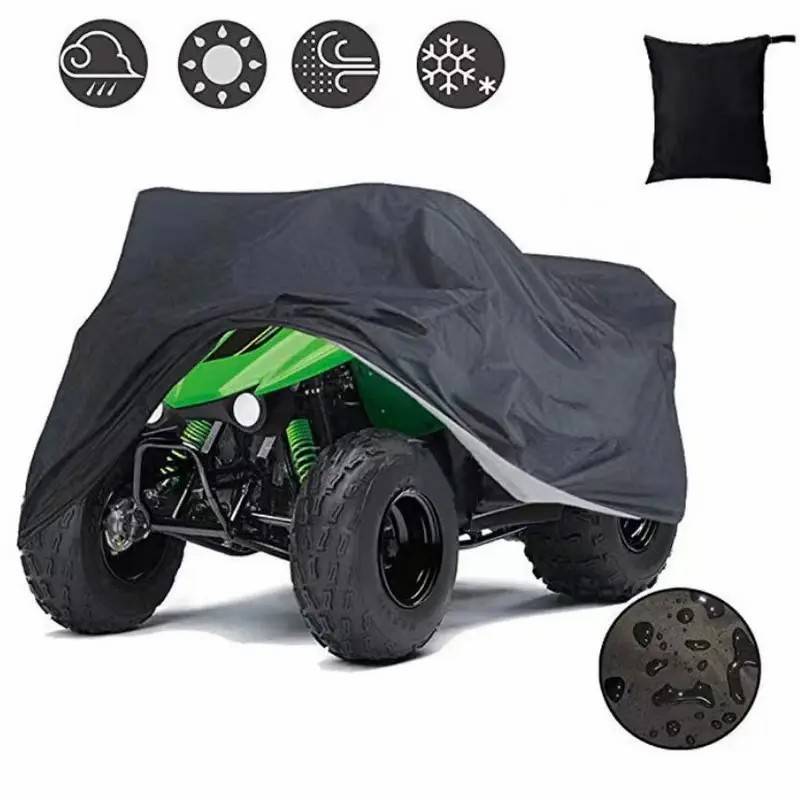 Schwarz ATV Schutzabdeckung kompatibel mit Sandfahrzeugen, 210D Oxford Stoff, wasser-, UV- und schneefest, 220x98x106cm Modell 2