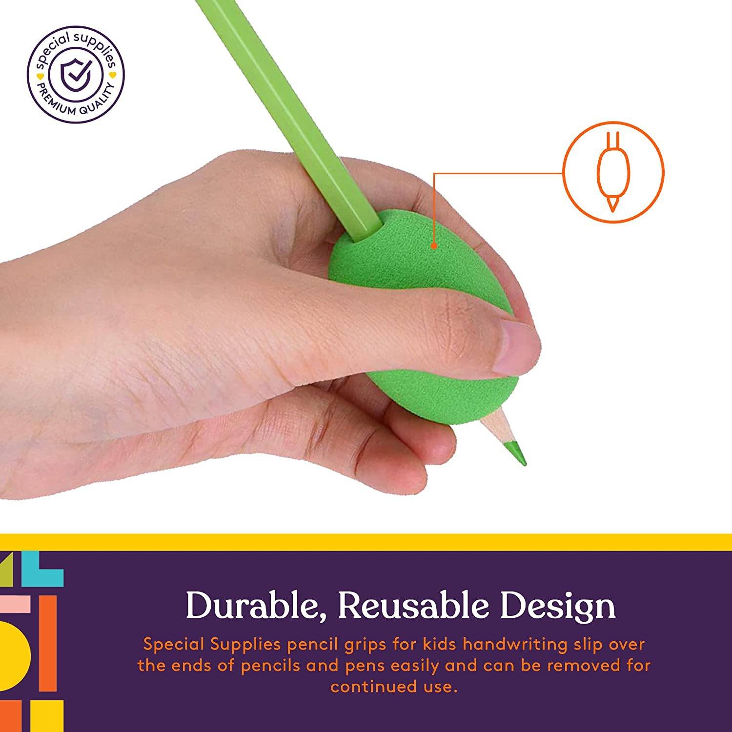 Bequeme Stift- und Bleistiftgriffe für verbesserte Handschrift - 6er Pack