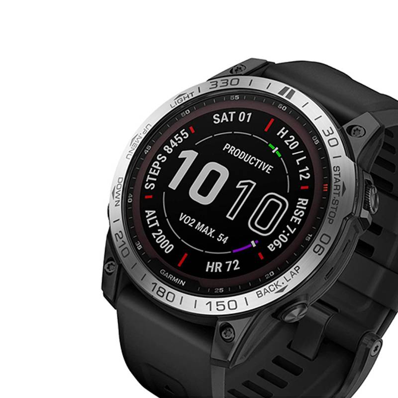 Stylischer silberner Lünettenring für Garmin Fenix 7/7 Pro