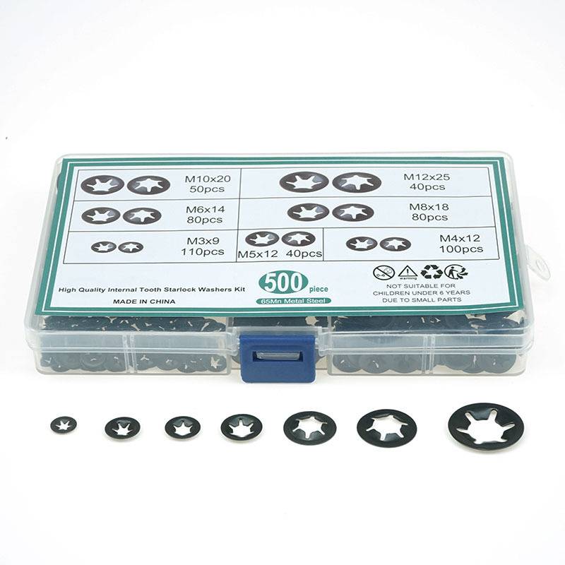 E-Clip Sicherungsring Set - 500 Stück, 3-12mm, 65Mn Stahl