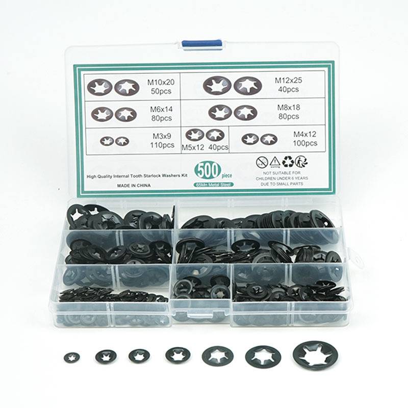 E-Clip Sicherungsring Set - 500 Stück, 3-12mm, 65Mn Stahl