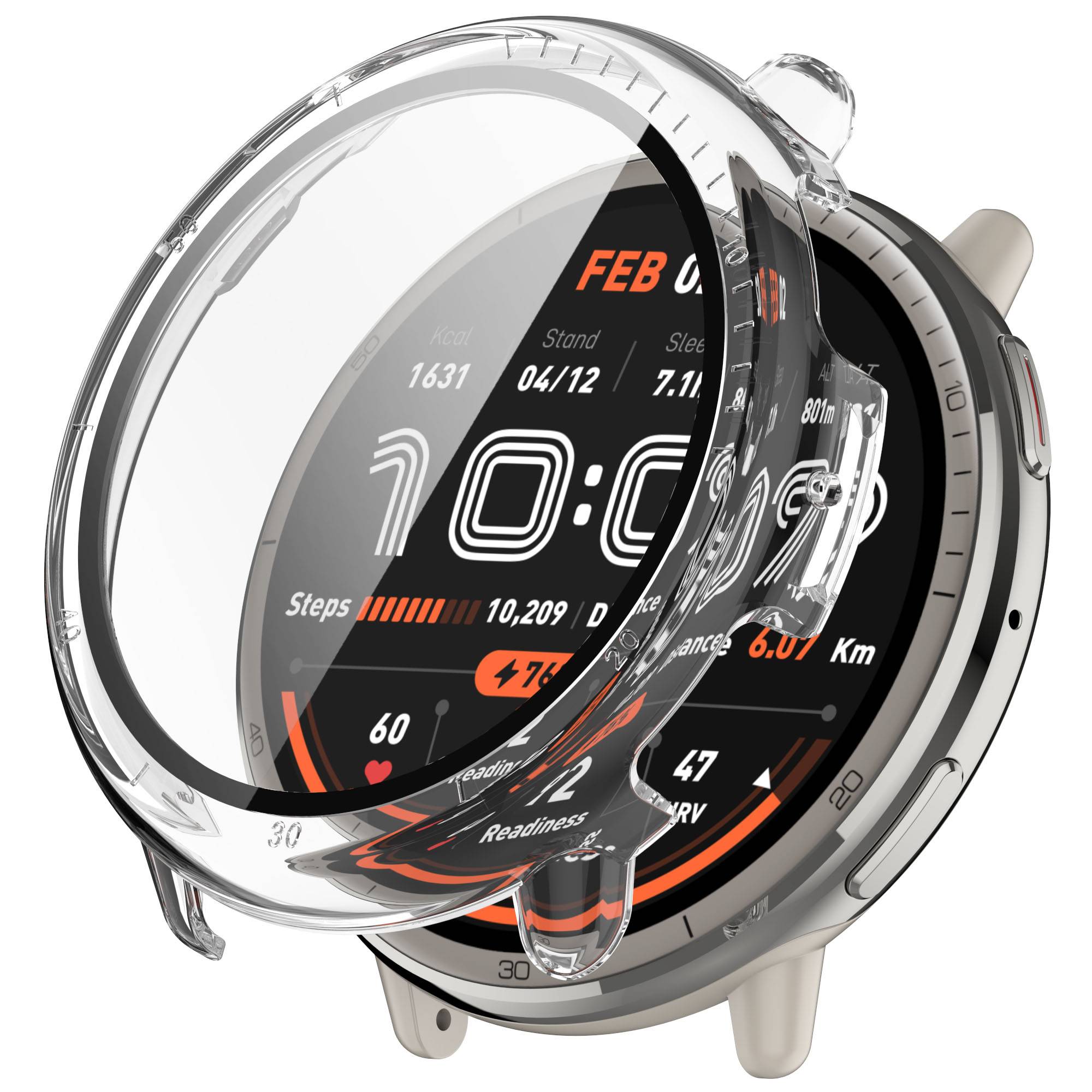 Amazfit Active2 Schutzhülle mit integriertem Displayschutz Transparent