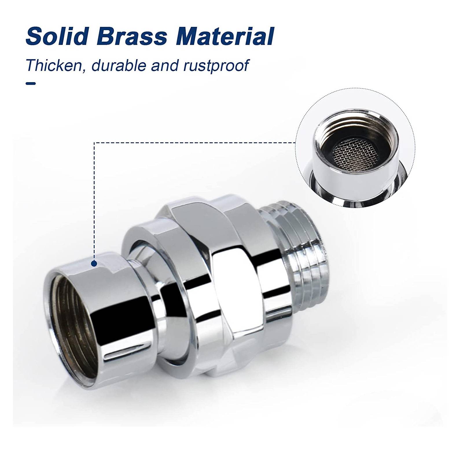 Universeller Duschkopf-Schwenkadapter Silver