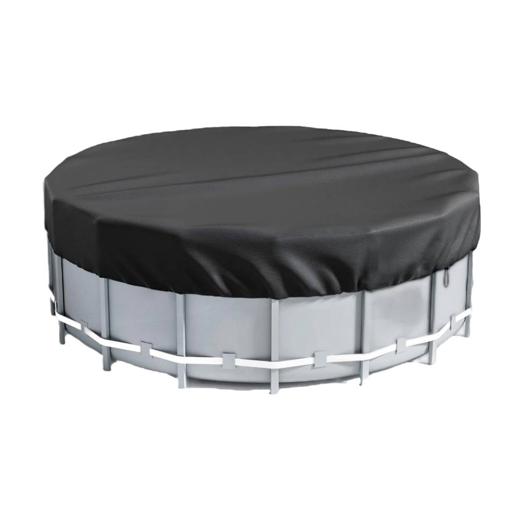 Schwarze Poolabdeckung aus Oxford-Stoff für den Außenbereich L