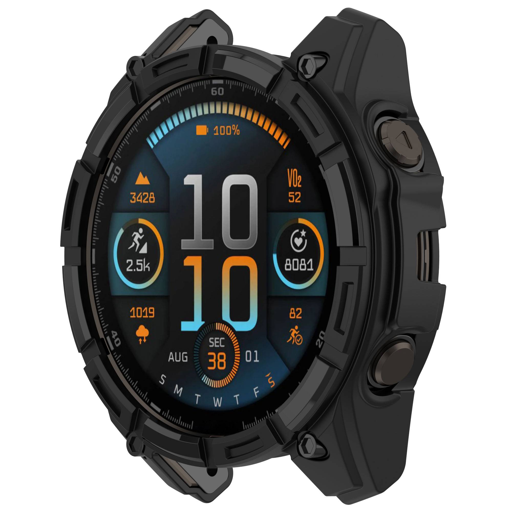 Tactix 8 Schwarze TPU-Schutzhülle für Garmin 51mm Solar Black