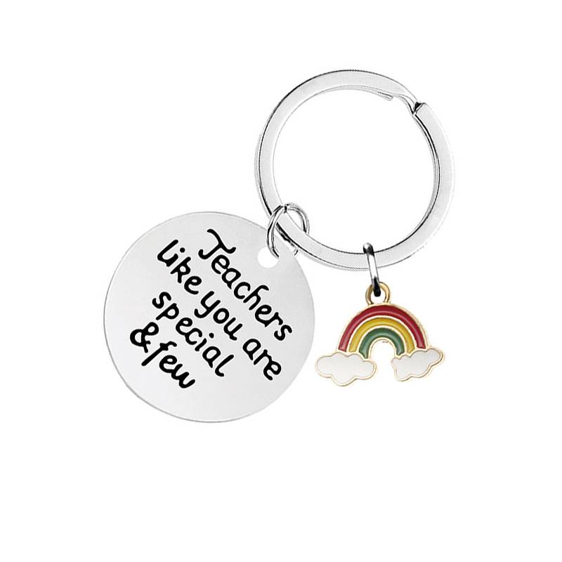 Regenbogen Epoxy Edelstahl Schlüsselanhänger CHY029
