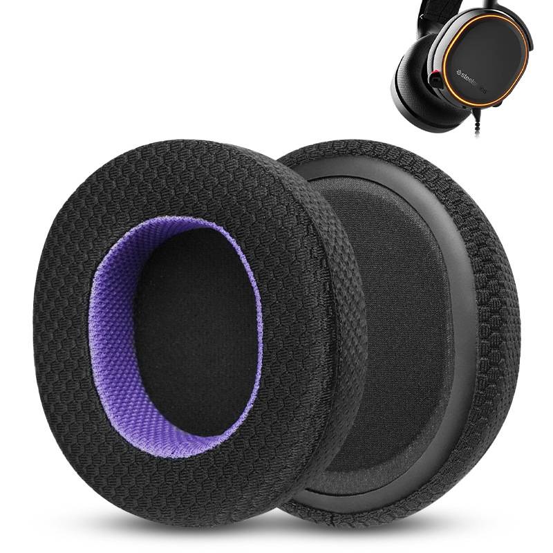 Atmungsaktive Ohrpolster für SteelSeries Arctis Kopfhörer - Schwarz/Lila