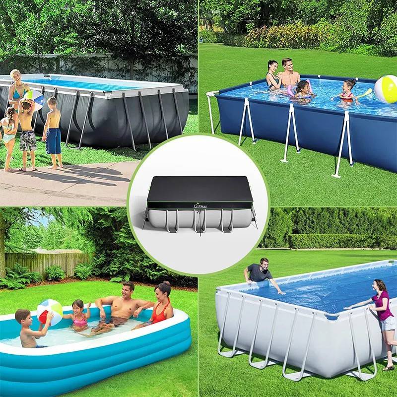 Schwarze Oxford-Gewebe Rechteckige Schwimmbadabdeckung