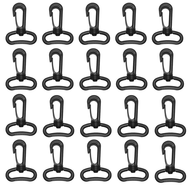 20er-Pack Drehbare Karabinerhaken aus ABS für Taschen, Gurte und mehr Modell 2