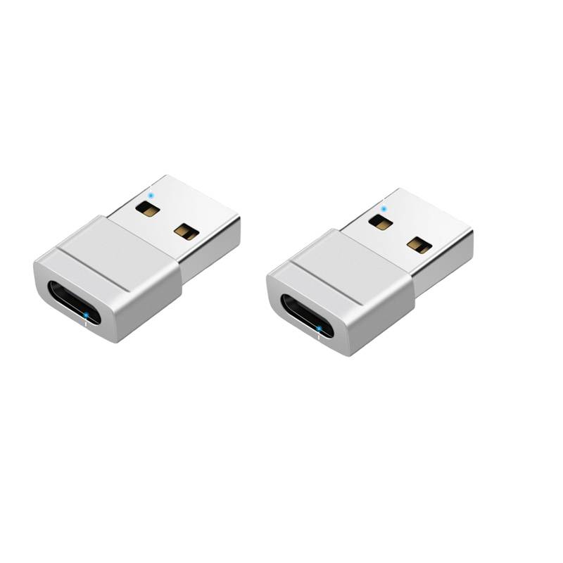 Kompakter USB-zu-Typ-C-Adapter - Mondsilber 2er-Pack