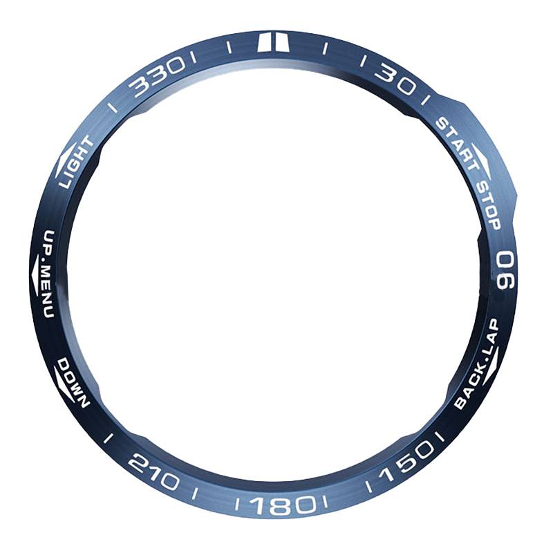 Blaue Lünette - Weiße Schrift für Garmin Fenix 6x