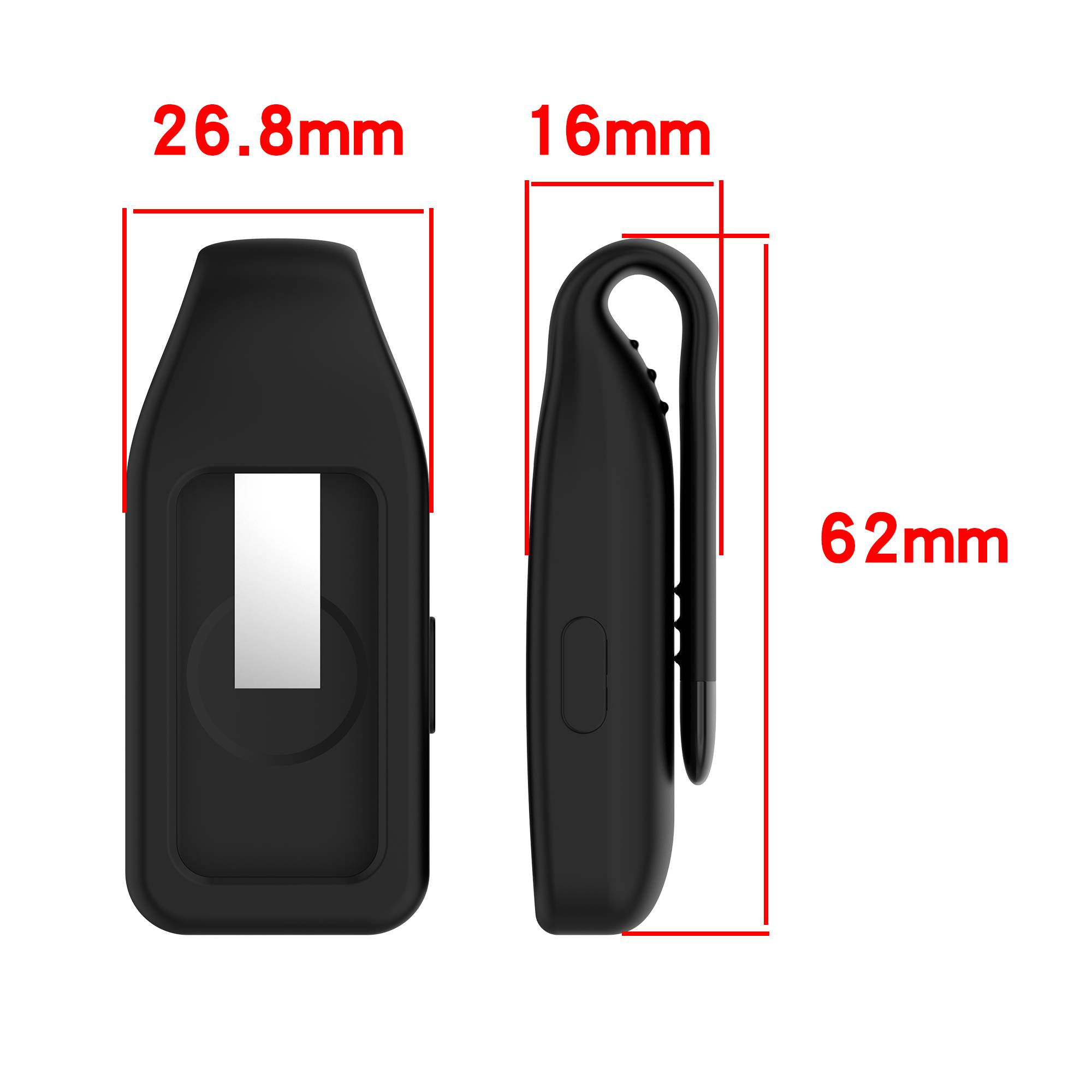 Stahlclip-Schnalle für Huawei Band 10/9/8 - Silikon Black
