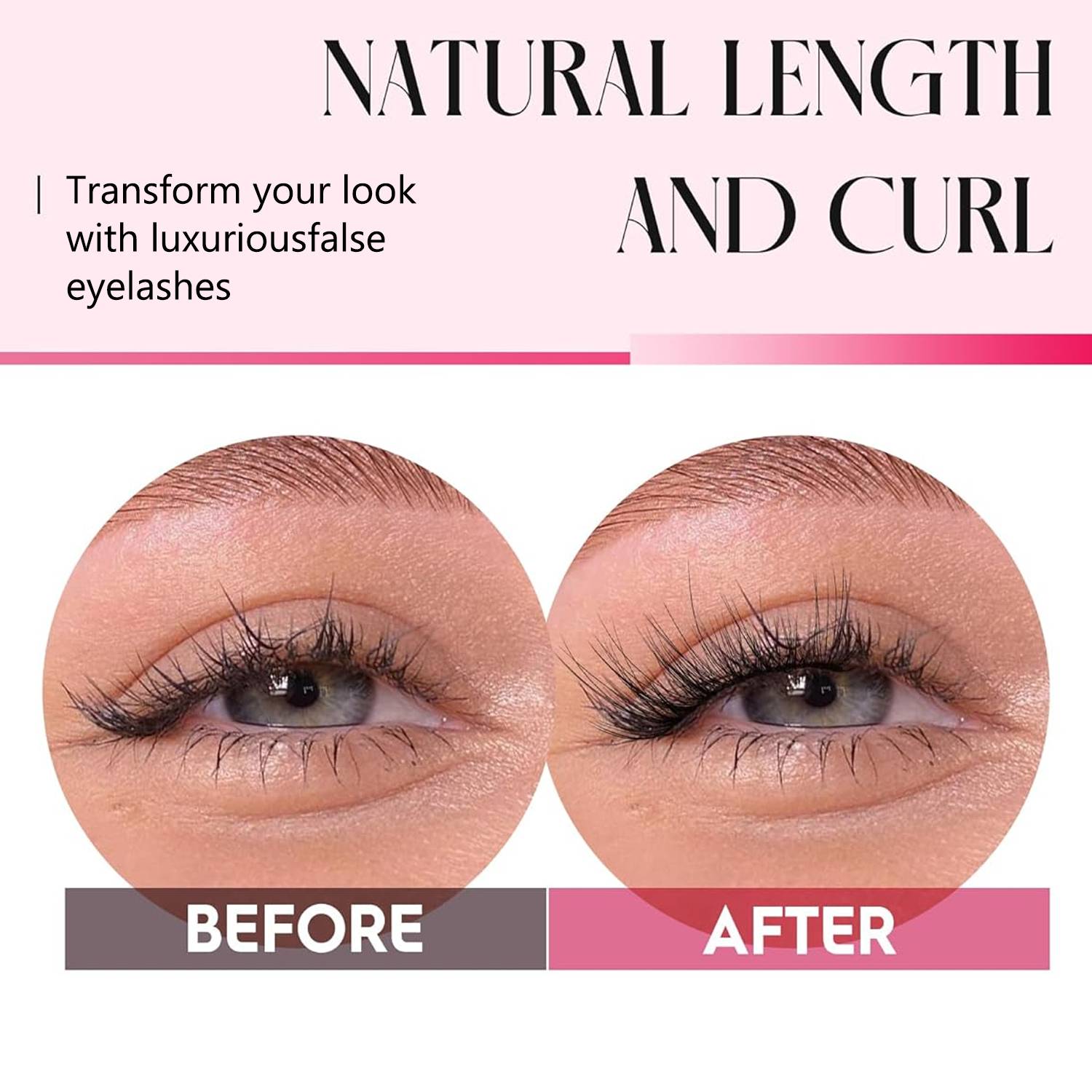 3D Faux Mink Wimpern, natürlicher Cat-Eye Wispy Strip Wimpern 5er Pack