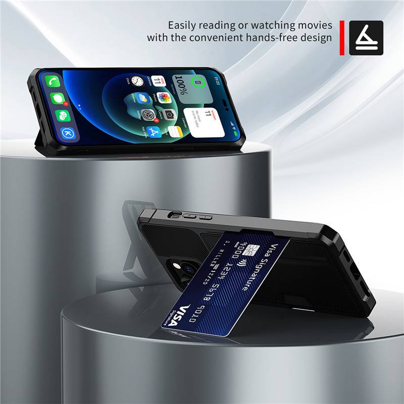 Elegante schwarze Brieftaschenhülle für die iPhone 16 Serie iPhone 16