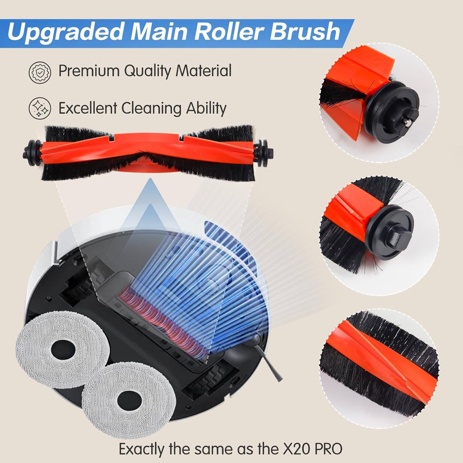 Roboter-Staubsauger-Zubehörset für Xiaomi X20 Pro/X20 Max