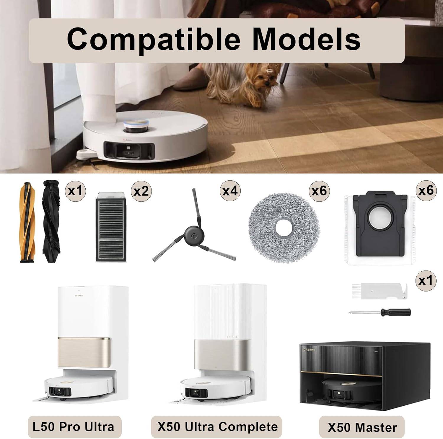 Zubehörset für Saugroboter der Dreame X50/L50-Serie