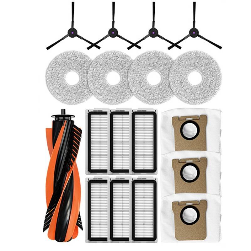Ersatzteil-Set kompatibel mit JONR P20PRO Roboterstaubsauger, T5 Pro Hauptbürste, Seitenbürsten, Filter, Wischtücher und Staubbeutel