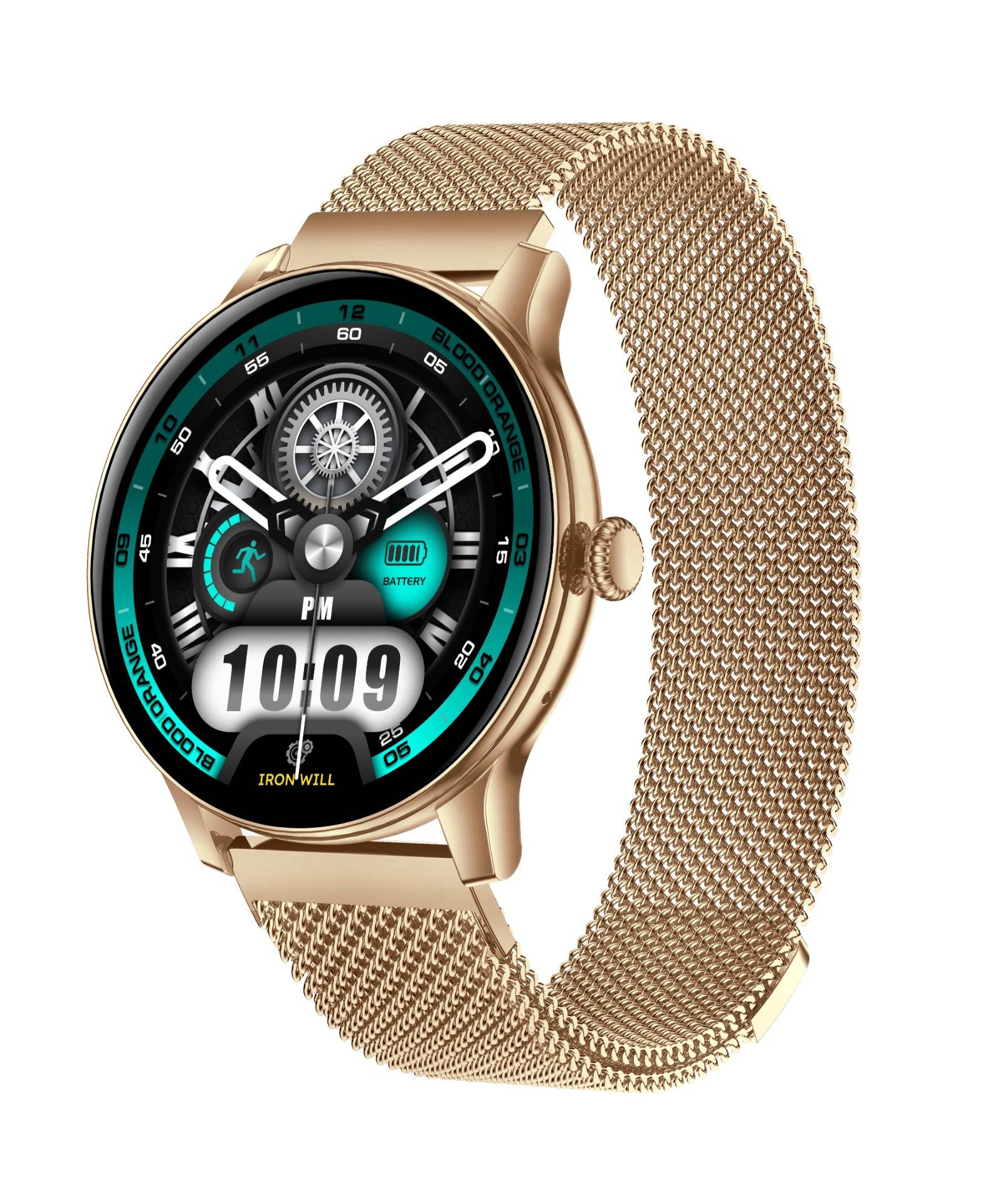 Multifunktionale Smartwatch mit Bluetooth-Anrufen, Gesundheitsüberwachung und mehreren Sportmodi Gold