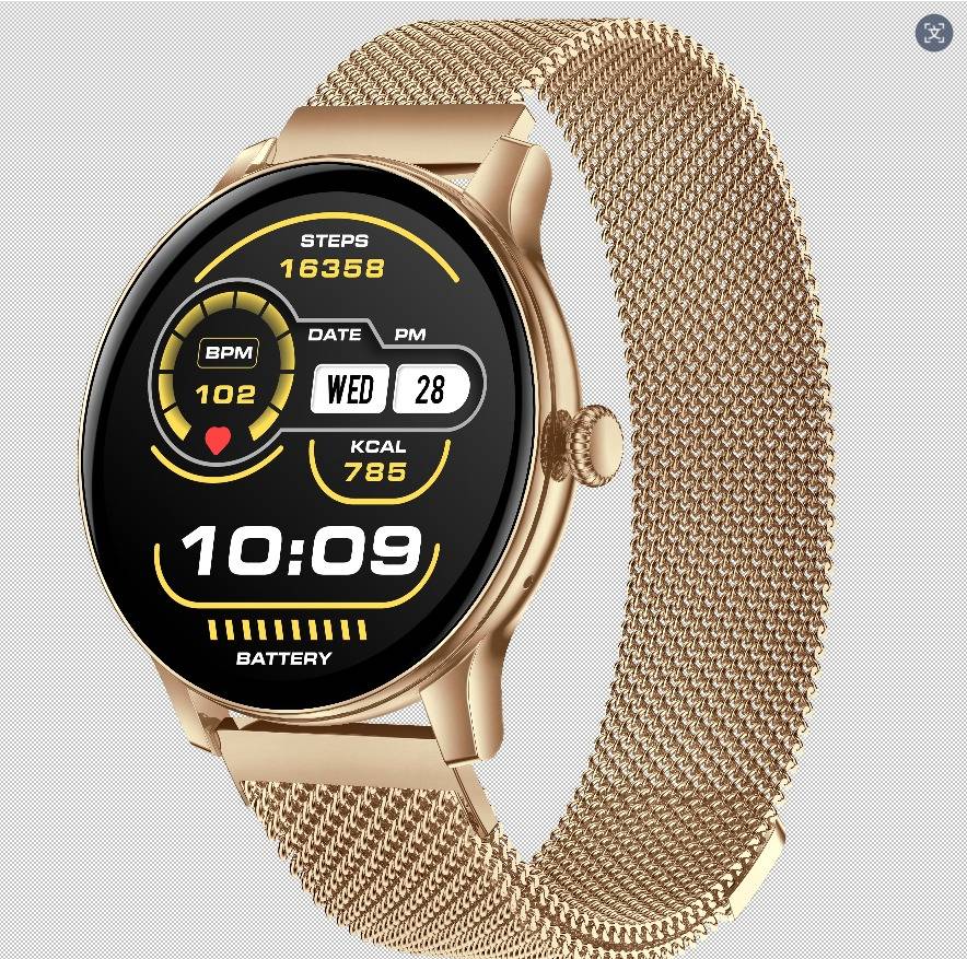 Multifunktionale Smartwatch mit Bluetooth-Anrufen, Gesundheitsüberwachung und mehreren Sportmodi Gold