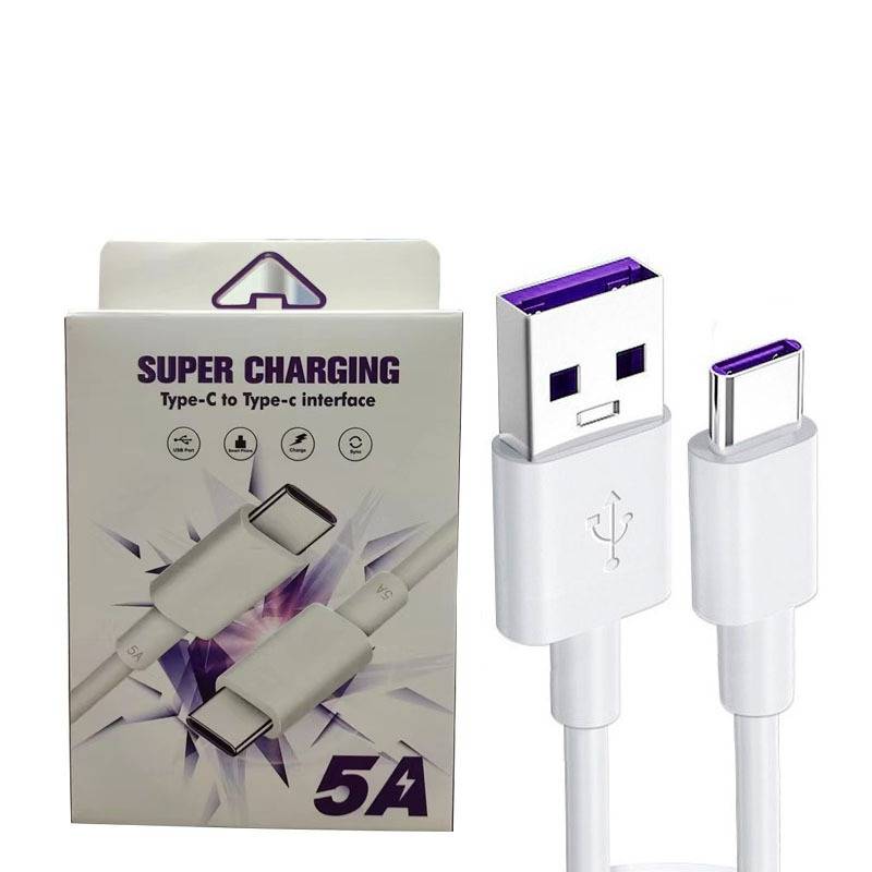 5A USB Typ-C Schnellladekabel, TPE-Kabel kompatibel mit Huawei, Samsung, APPLE 2 m
