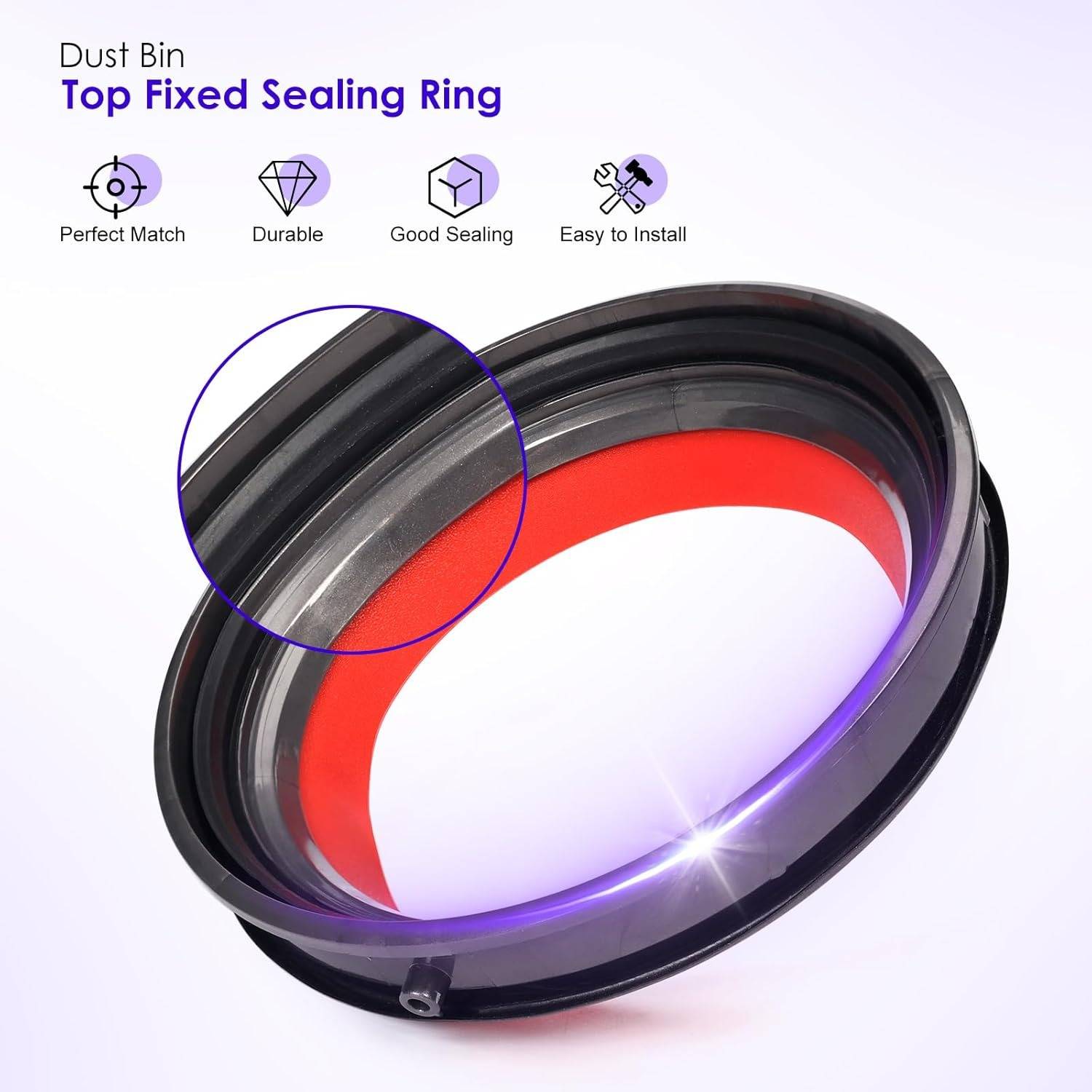 Upgrade Staubbehälter Dichtungsring Set kompatibel mit Dyson V11/V15 Gen5/SV Serie (inkl. T8 Schraubendreher)
