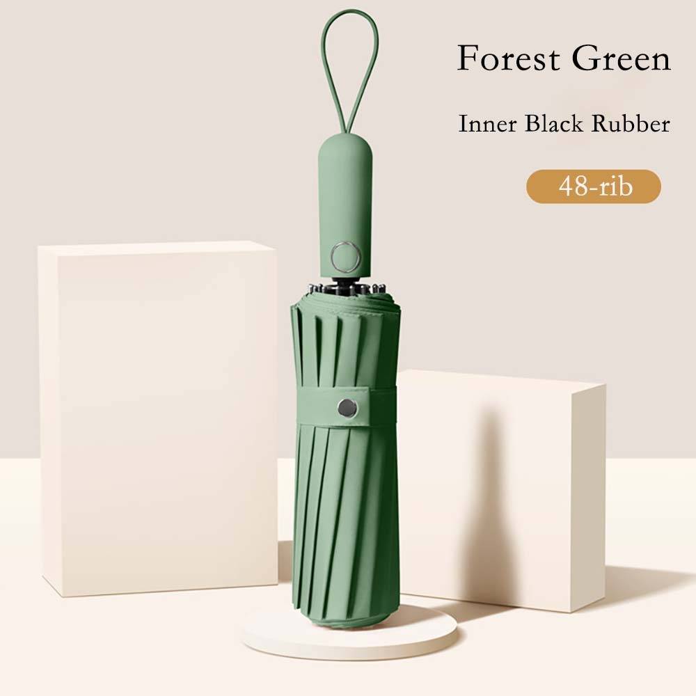 Vollautomatischer Regenschirm mit 48 Rippen – Sturmfester Drachenknochen-Regenschirm Green