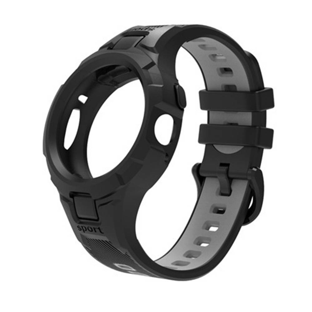 TPU Sportarmband kompatibel mit Google Pixel Watch 2 / Google Pixel Watch mit integriertem Gehäuse Grey+Black