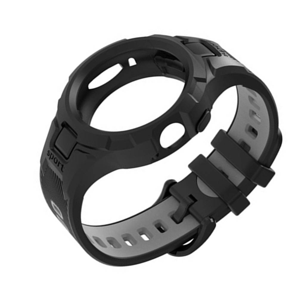 TPU Sportarmband kompatibel mit Google Pixel Watch 2 / Google Pixel Watch mit integriertem Gehäuse Grey+Black