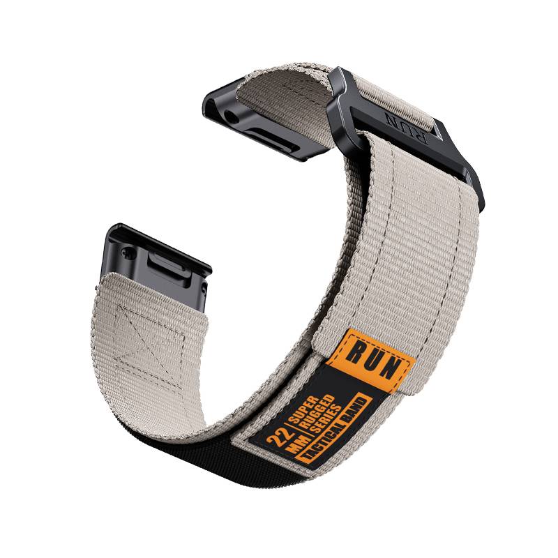 Garmin Fenix 8 Nylon-Webarmband Grey Orange 22 mm