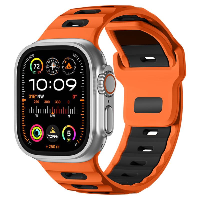 Stilvolles Silikonarmband für Apple Watch 42/44/45/46/49mm Orange