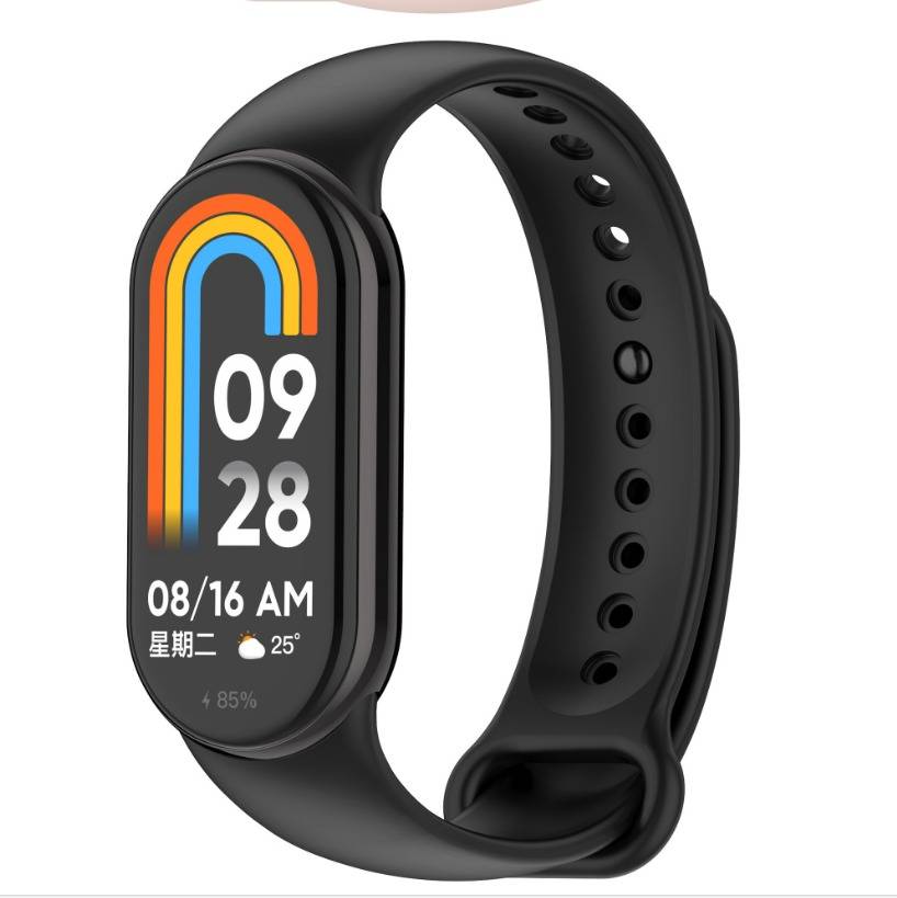 Stilvolles TPU-Armband für Xiaomi Band 8/9 (Metallkopf) Black