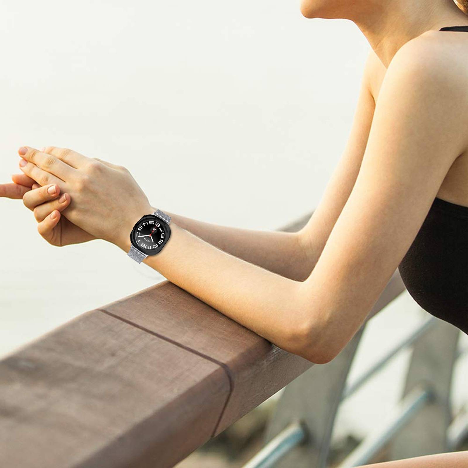 Milanese Loop Edelstahlarmband kompatibel mit Samsung Watch 8 Silver