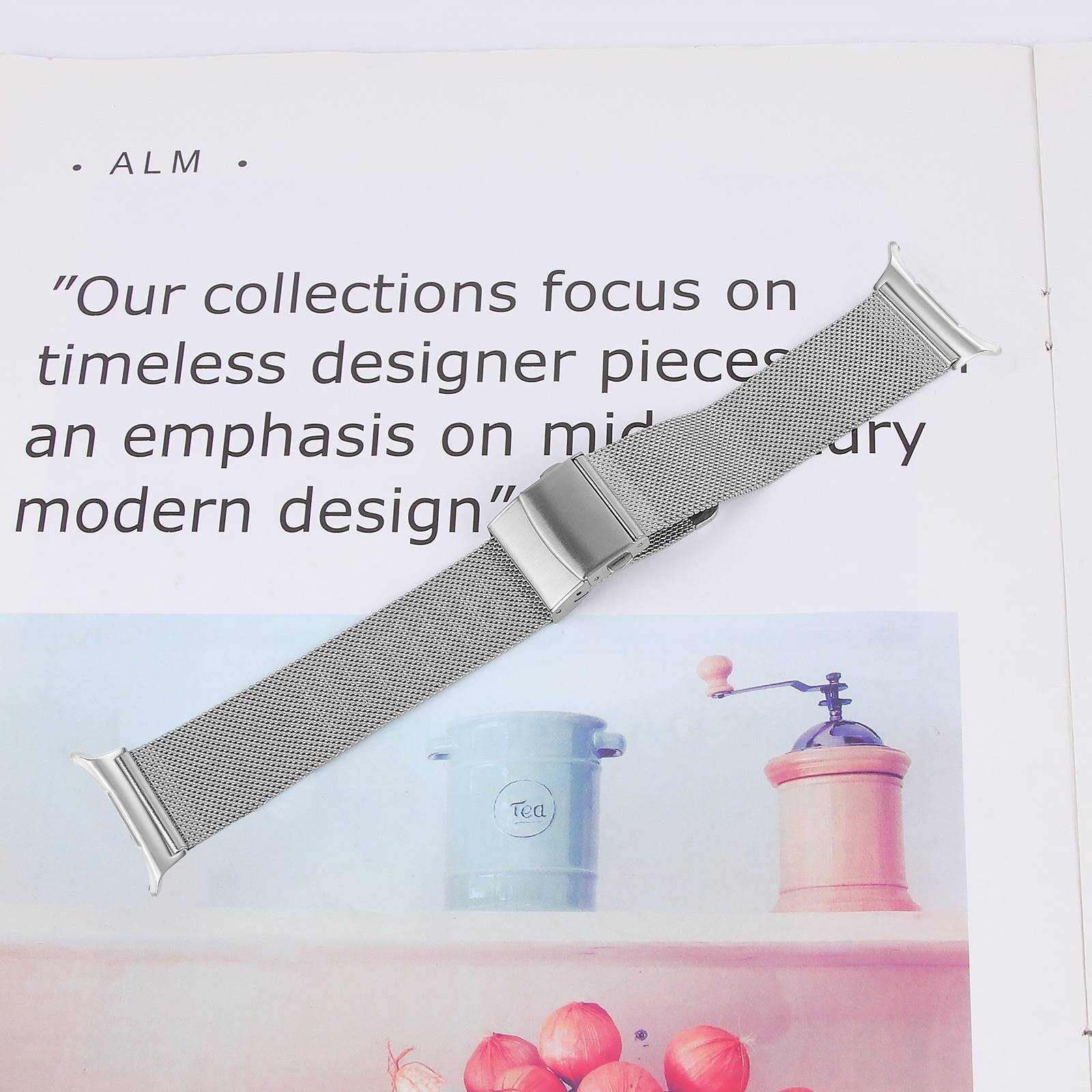 Milanese Loop Edelstahlarmband kompatibel mit Samsung Watch 8 Silver