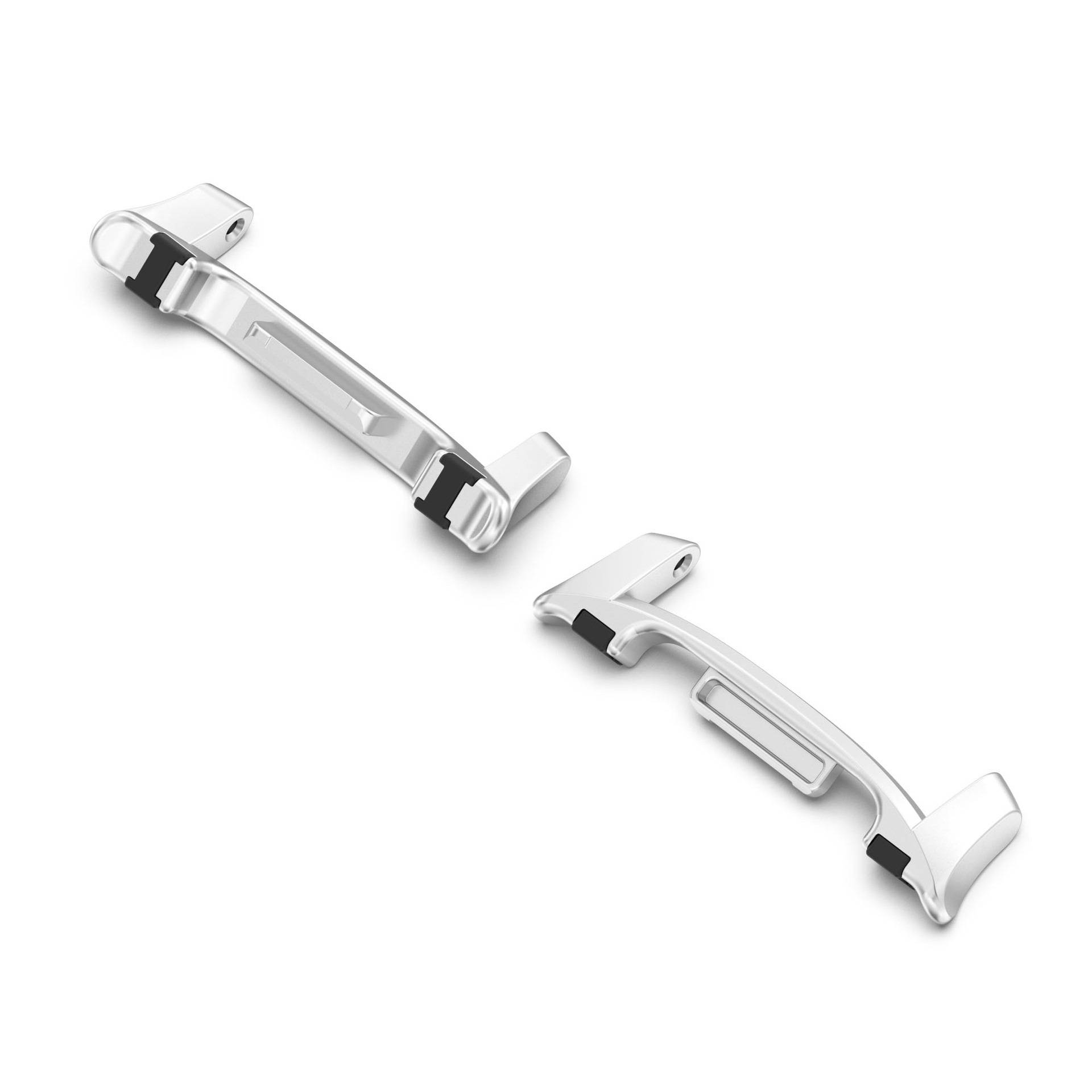 2er-Pack Anti-Wackel-Verbinder (Stahlkopf mit Gummieinsatz) kompatibel mit Samsung Watch 8 & 8 Classic SilverGrey 20 mm