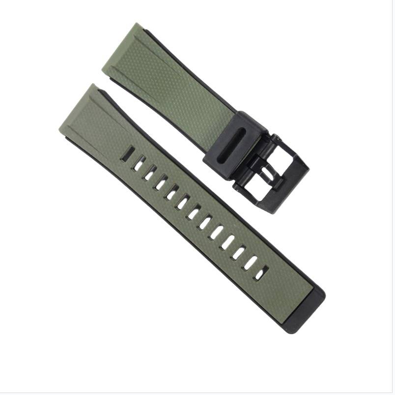 Silikonarmband kompatibel mit Casio GA2000, PRG-600, PRW-6600, PRG-650 – 24mm Bandanstoß Green