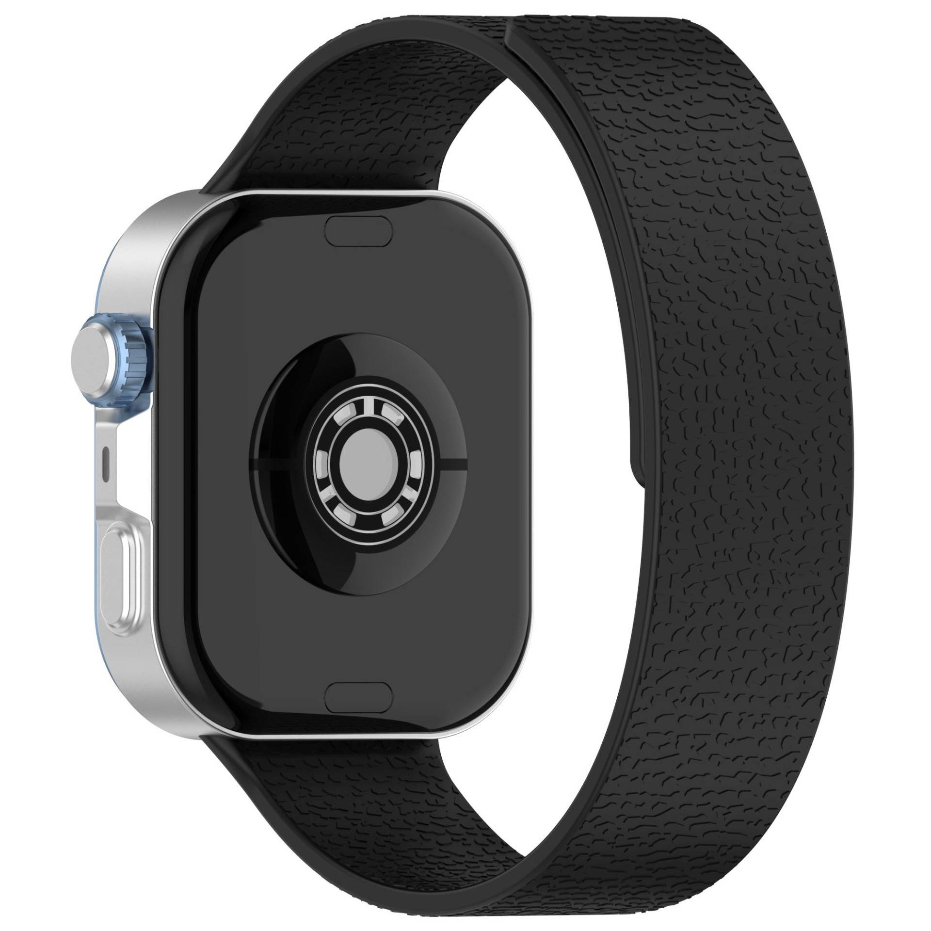 Weiches magnetisches Armband mit Lychee-Muster, kompatibel mit Huawei Fit 4, Fit 4 Pro, Fit 3 Black